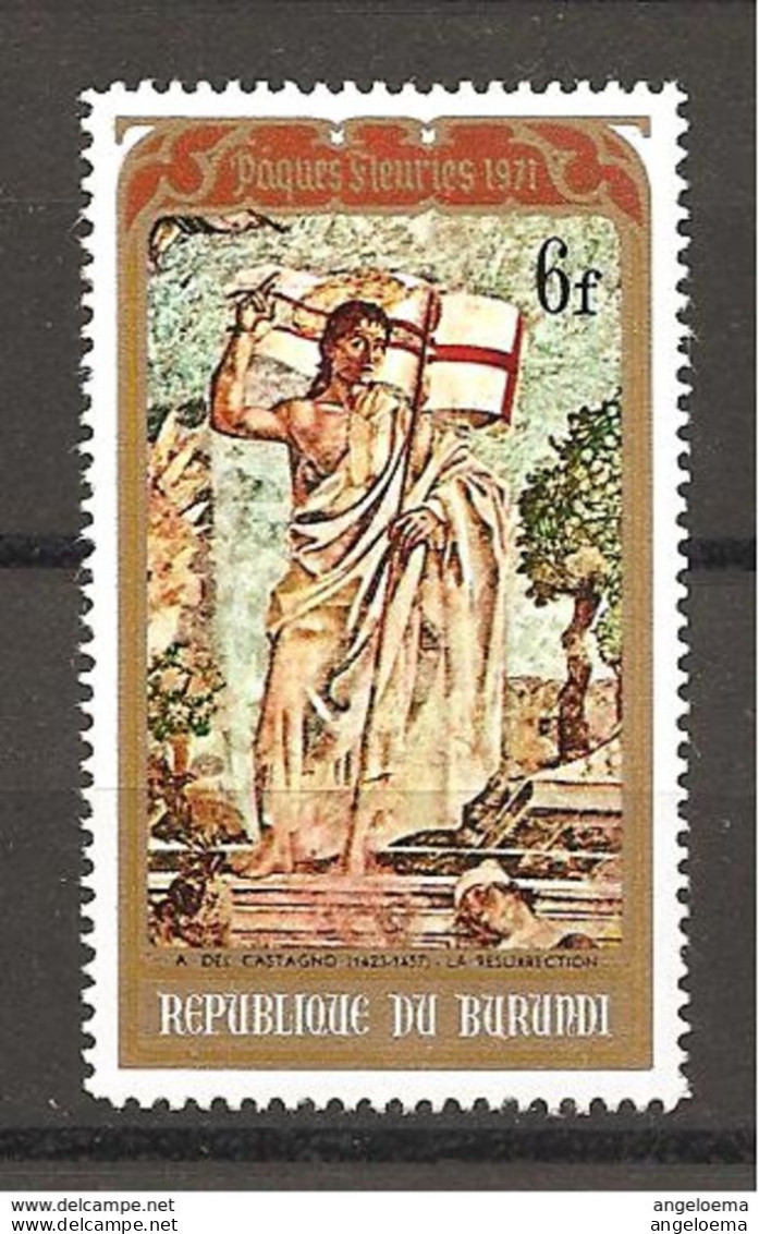 BURUNDI - 1971 ANDREA DEL CASTAGNO Resurrezione (chiesa S.Apollonia, Firenze) Nuovo** MNH - Religión