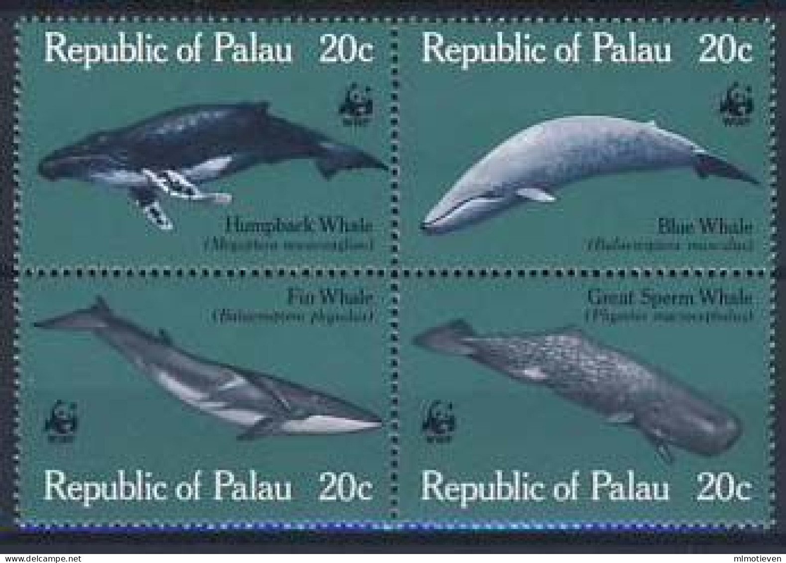 MDW-BK1-048 MDN MINT PF/MNH ¤ PALAU 1983 4w In Serie ¤ WWF - WHALE - ENDANGERED ANIMALS - Other & Unclassified