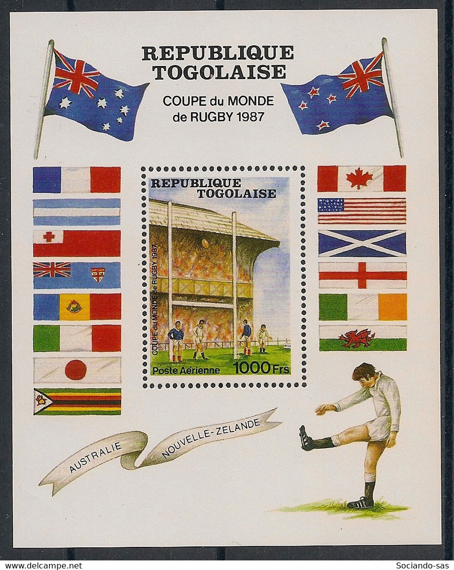 TOGO - 1987 - Bloc Feuillet BF N°YT. 260 - Coupe Du Monde De Rugby - Neuf Luxe ** / MNH / Postfrisch - Rugby