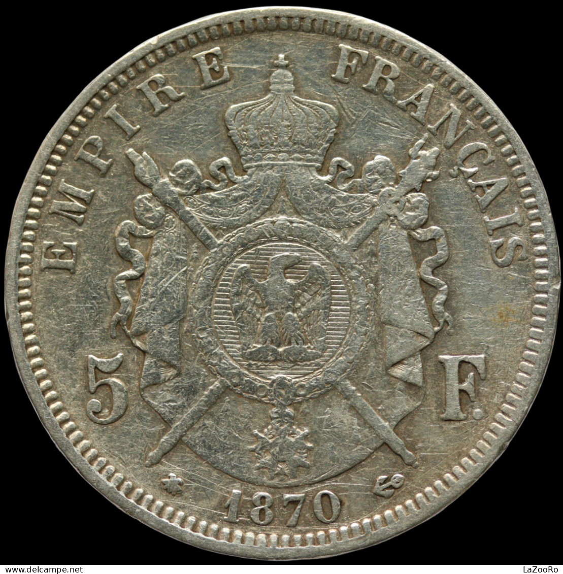 LaZooRo: France 5 Francs 1870 A VF - Silver - 5 Francs