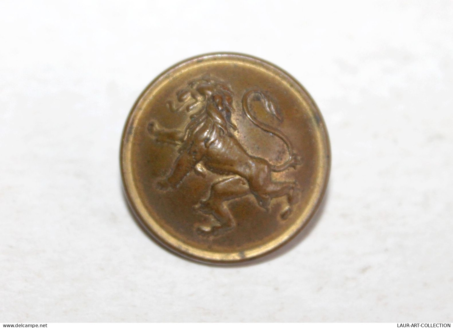 BOUTON UNIFORME MILITAIRE BELGIQUE LION LEOPARD BATAILLON D'ADMINISTRATION BELGE / ANTIQUE BUTTON BELGIUM   (2203.394) - Buttons