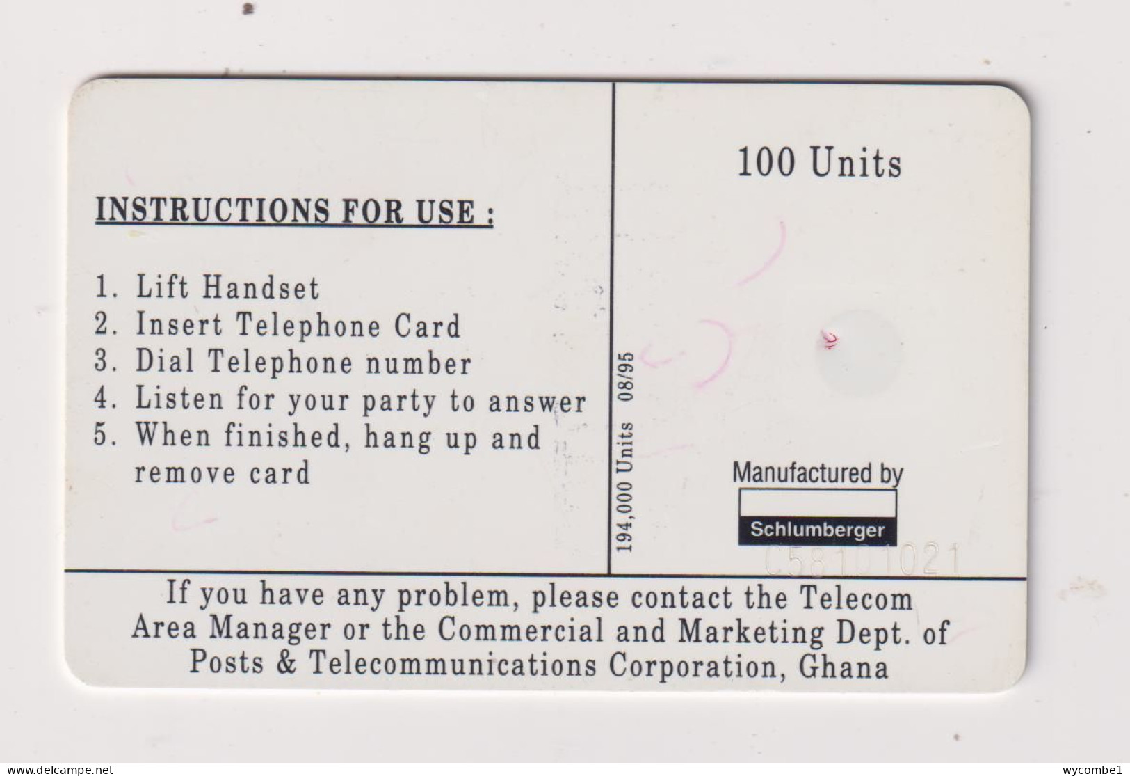 GHANA - Telecom Logo Chip Phonecard - Ghana