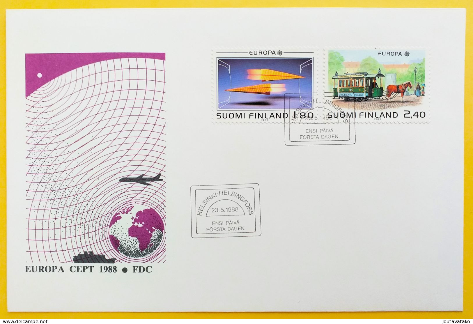 Finland FDC 1988 - Europa CEPT, Transport And Communications - MiNo 1051, 1052 - FDC