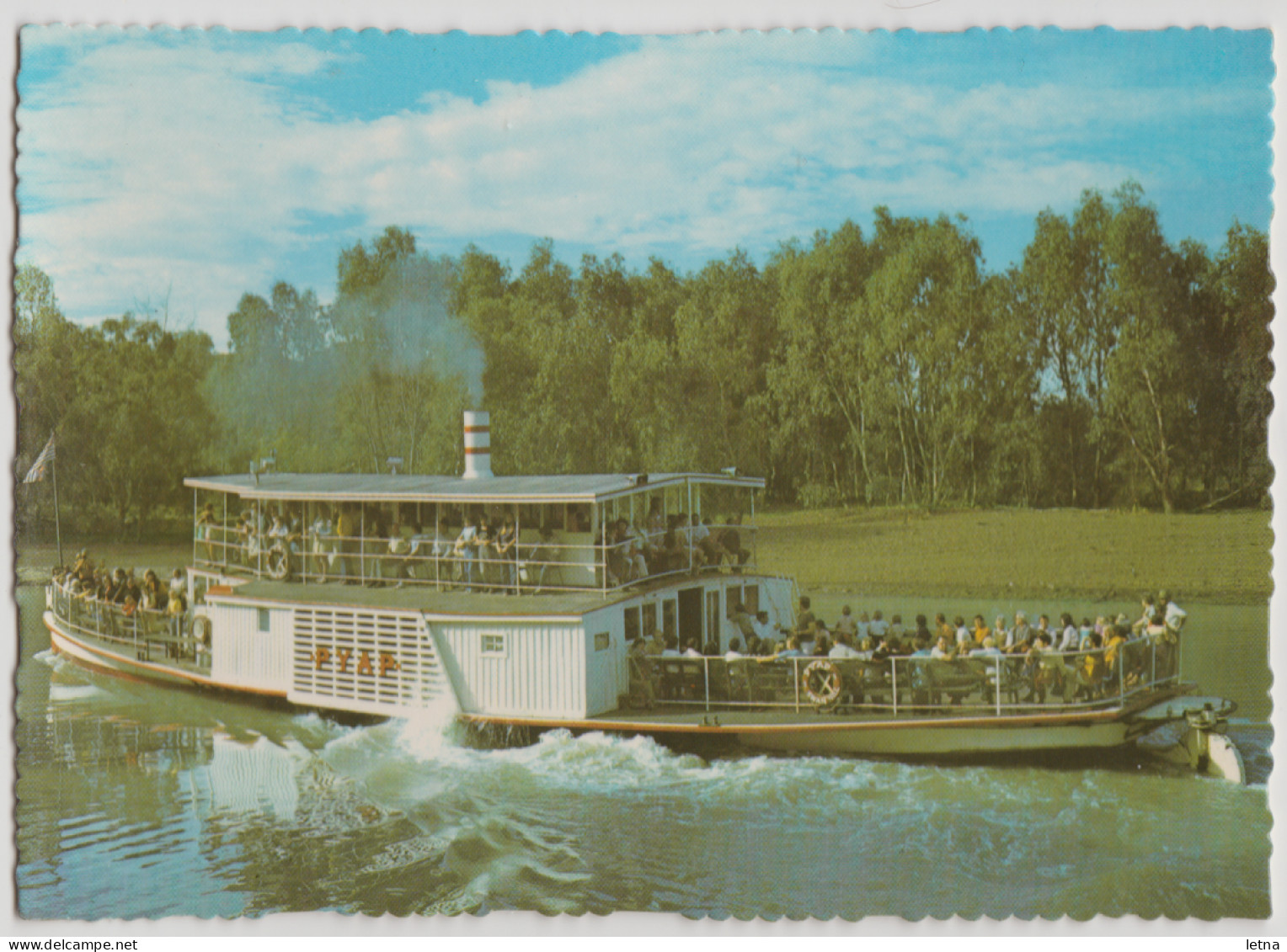 Australia VICTORIA VIC Paddle Steamer Boat Pyap Murray River SWAN HILL Murray Views W5 Postcard C1970s - Swan Hill