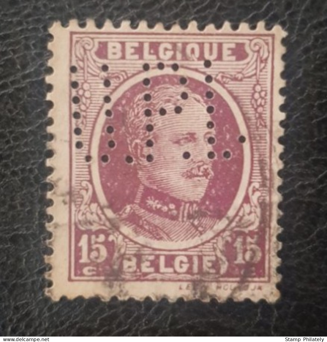 Belgium Perfin Classic Used Stamp - 1909-34