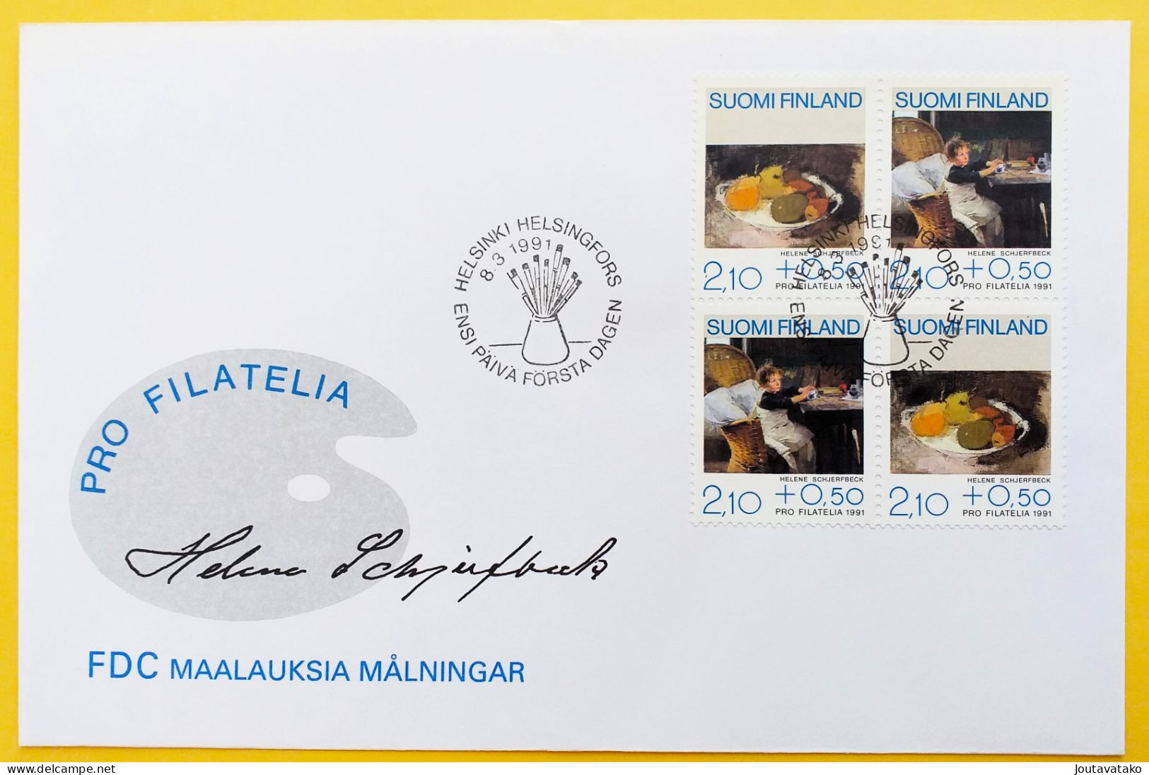 Finland FDC 1991 - Pro Filatelia 1991 - Paintings By Helene Schjerfbeck - MiNo 1132, 1133 - FDC