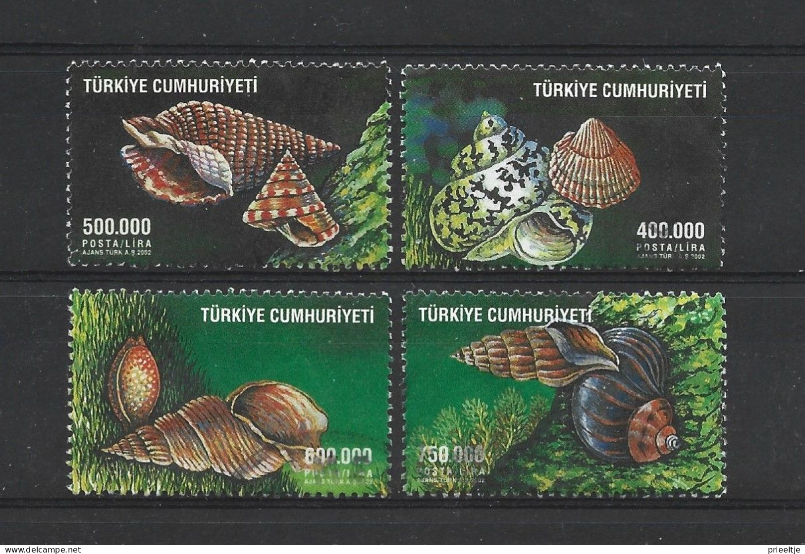 Turkey 2002 Shells Y.T. 3042/3045 (0) - Oblitérés