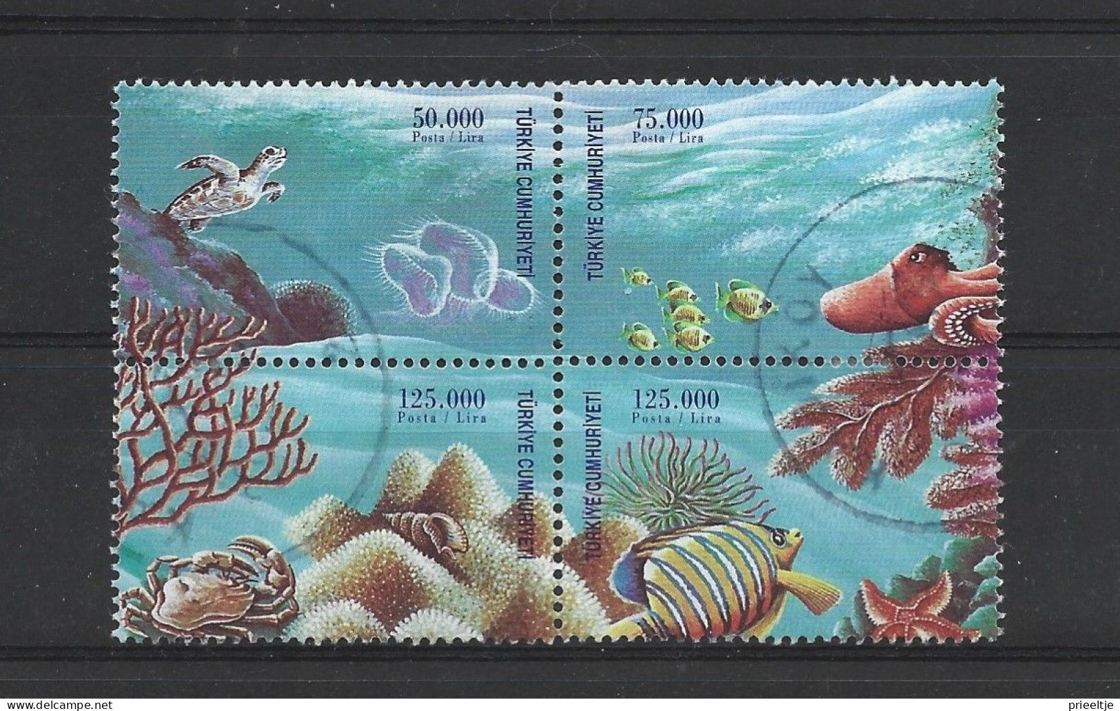Turkey 1998 Sea Life 4-block Y.T. Ex BF 35 (0) - Usati
