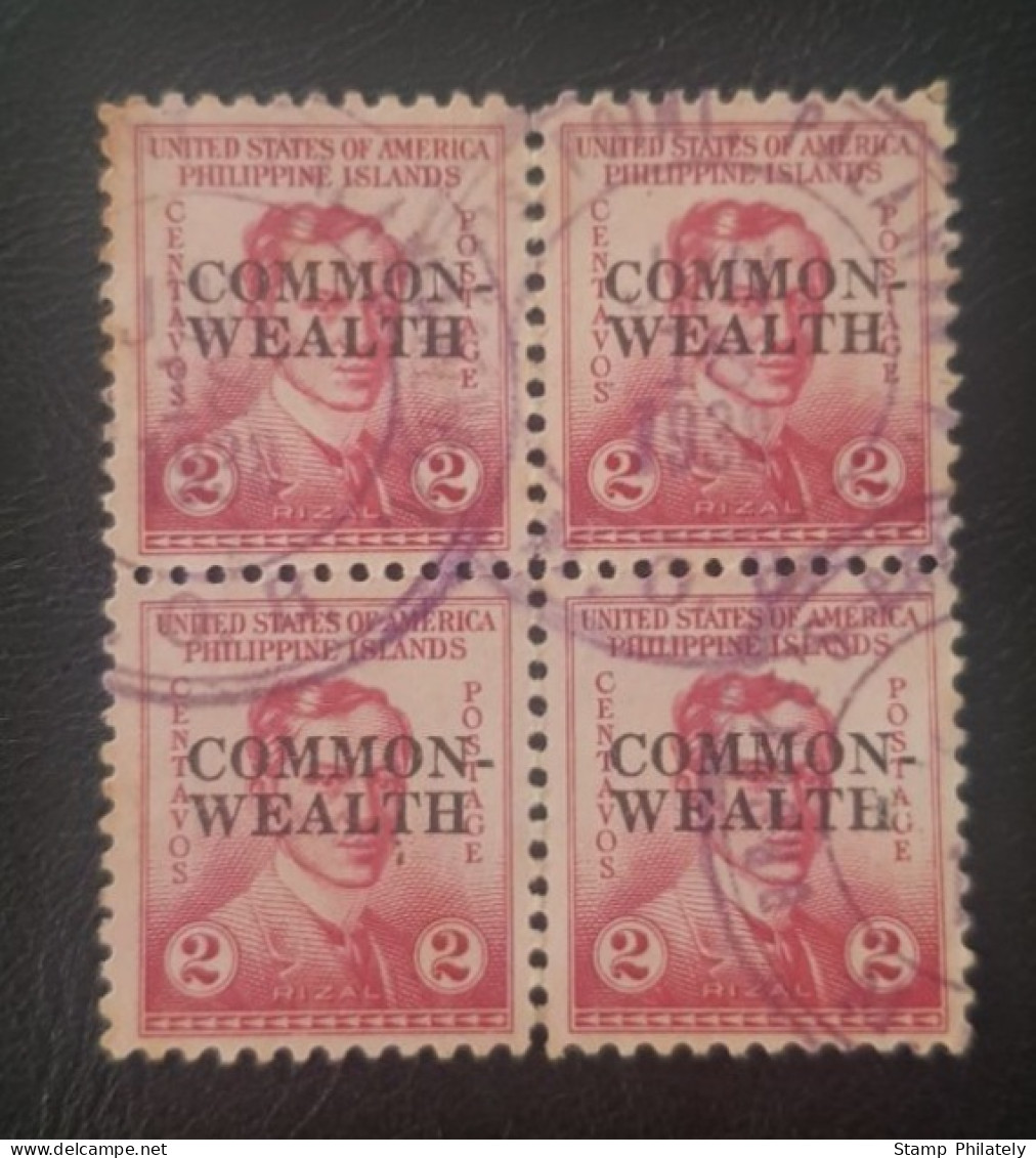 Philippines United States Block Of Four With Postmark - Filipinas