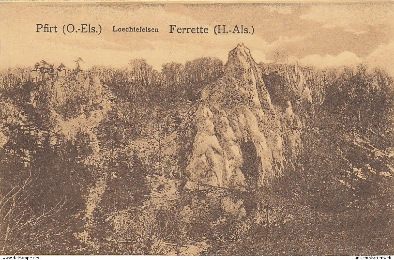 Pfirt(O.-Els.) Loechlefelsen, Ferrette (H.-Als.) Feldpgl1915 #E2610 - Ferrette