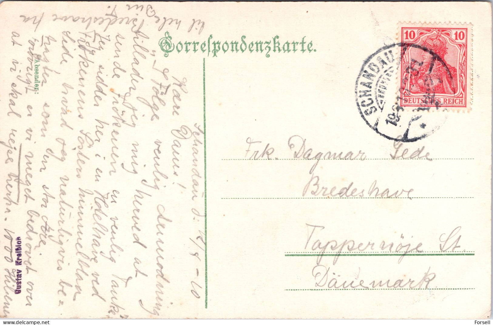 Wilde Edmundsklamm , Böhmische Schweiz (Stempel: Schandau 1910 , Nach Dänemark) - Boehmen Und Maehren