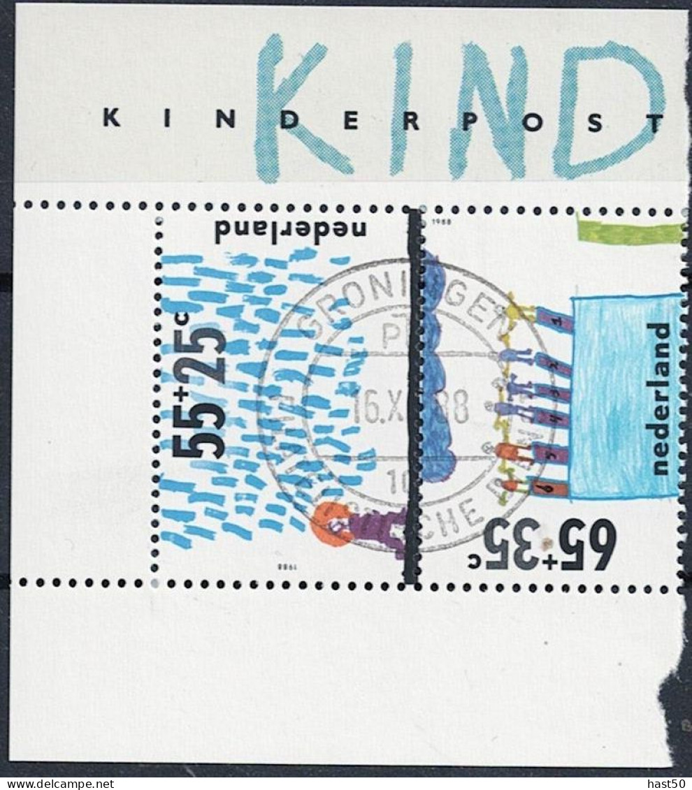 Niederlande Netherlands Pays-Bas - Zusammendrucke Aus Kinderblock (NVPH 1418.1) 1988 - Gest Used Obl - Gebruikt