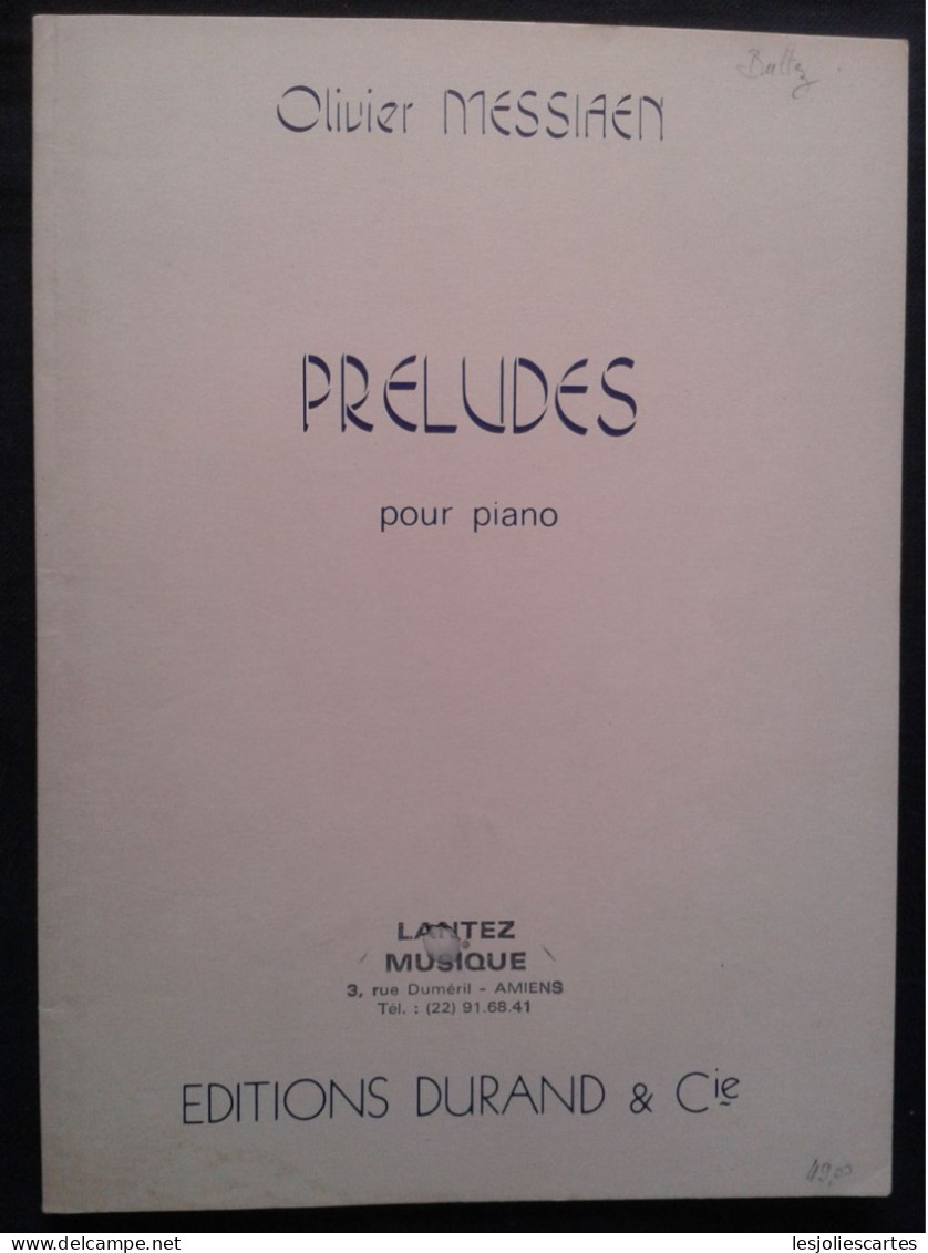OLIVIER MESSIAEN LES PRELUDES POUR PIANO PARTITION MUSIQUE DURAND EDITION - Strumenti A Tastiera