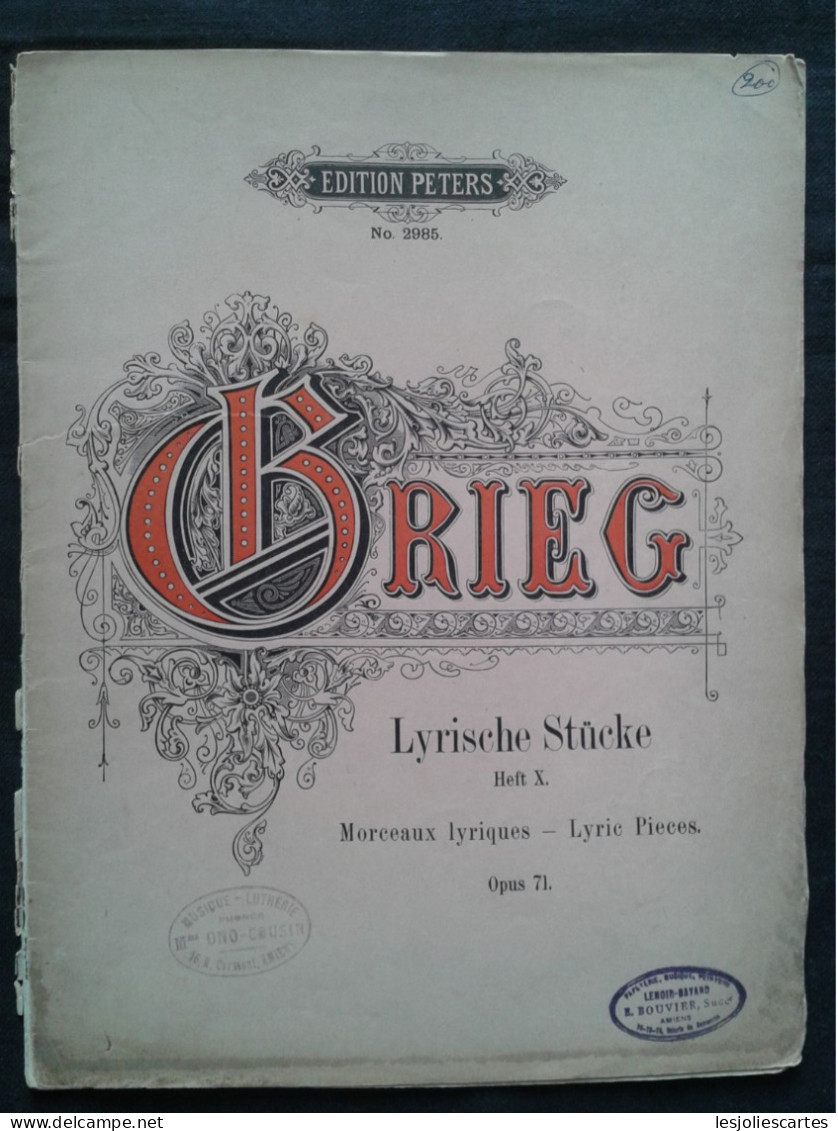 GRIEG LYRISCHE STUCKE HEFT X LYRIC PIECES OP 71 PARTITION MUSIQUE EDITION PETERS  PARTITION ANCIENNE - Strumenti A Tastiera