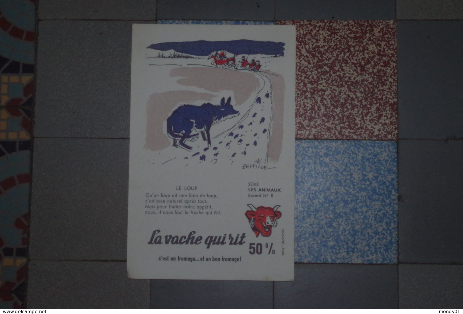 Bac M1 / Buvard Vache Qui Rit Pub Fromage Loup Buvard N)8 Illustration Beuville - Dieren