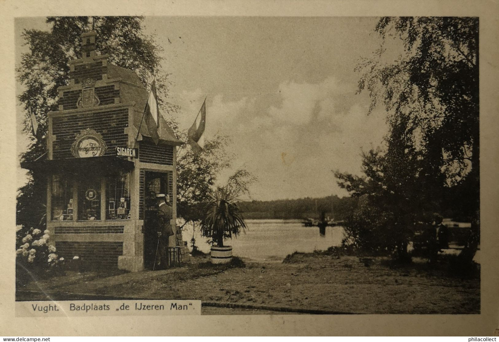 Vught (N - Br.) Badplaats De Ijzeren Man (Verkoop Kiosk) 1923 Topkaart - Vught