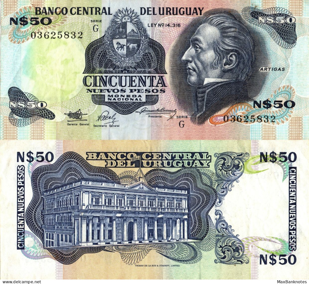 Uruguay / 50 Pesos / 1988 / P-61A(a) / XF - Uruguay