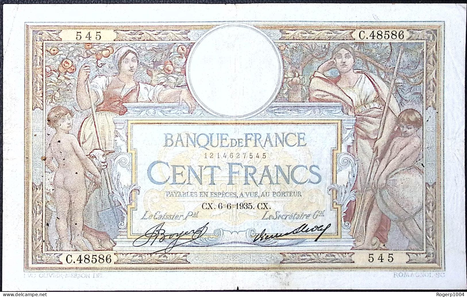 FRANCE * 100 Francs * LOM * 06/06/1935 * Fay 24.14 * Etat/Grade TTB/VF - 100 F 1908-1939 ''Luc Olivier Merson''