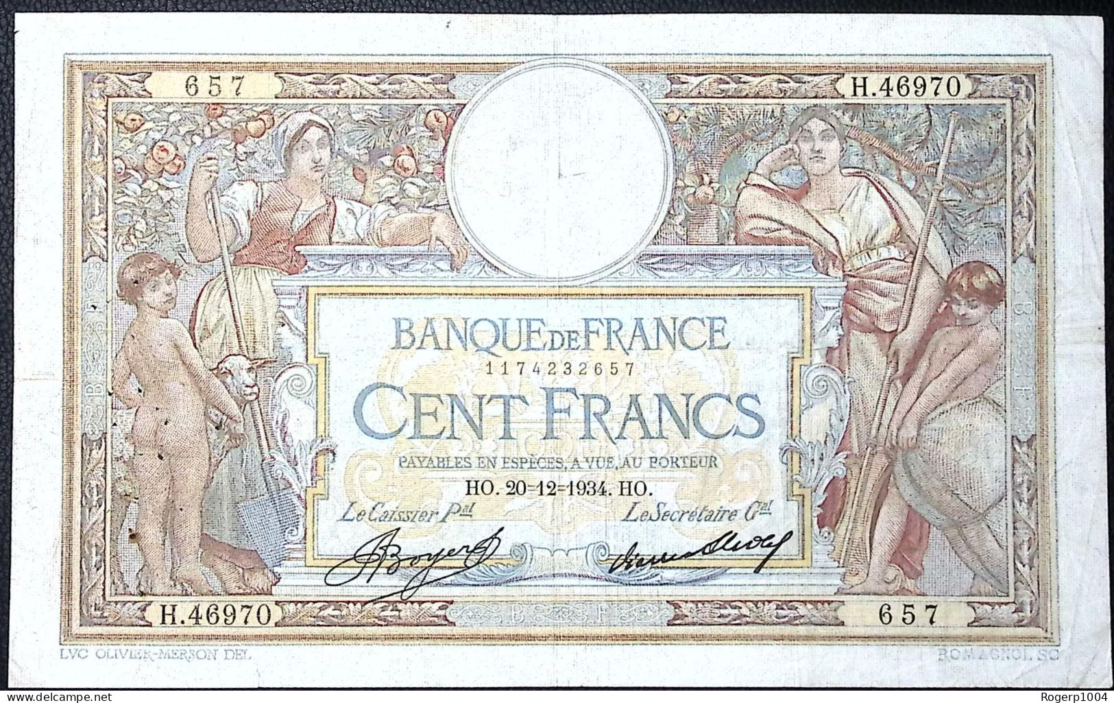 FRANCE * 100 Francs * LOM * 20/12/1964 * Fay 24.13 * Etat/Grade TTB/VF - 100 F 1908-1939 ''Luc Olivier Merson''