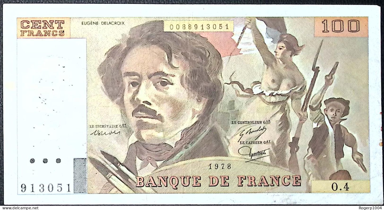 FRANCE * 100 Francs * Delacroix * 1978* Fay 69.01c * Etat/Grade TTB/VF - 100 F 1978-1995 ''Delacroix''