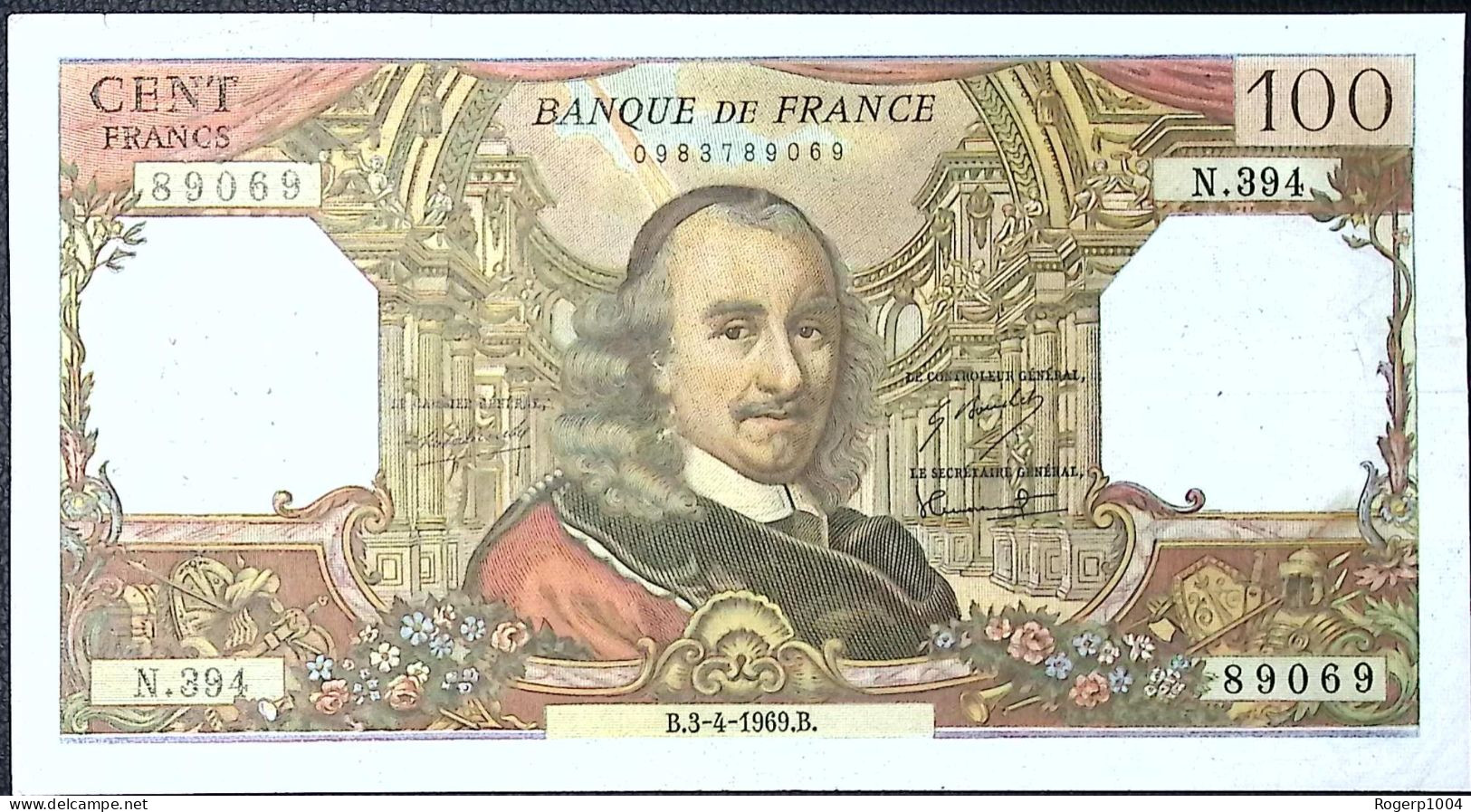 FRANCE * 100 Francs * Corneille * 03/04/1969* Fay 66.26 * Etat/Grade SUP+/XXF - 100 F 1964-1979 ''Corneille''