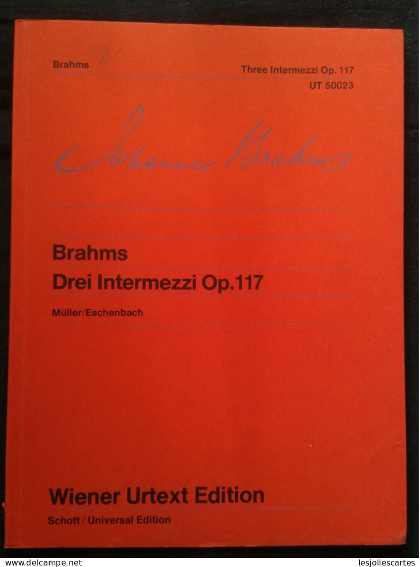 JOHANNES BRAHMS DREI INTERMEZZI OP 117 PIANO PARTITION MUSIQUE URTEXT EDITION - Tasteninstrumente