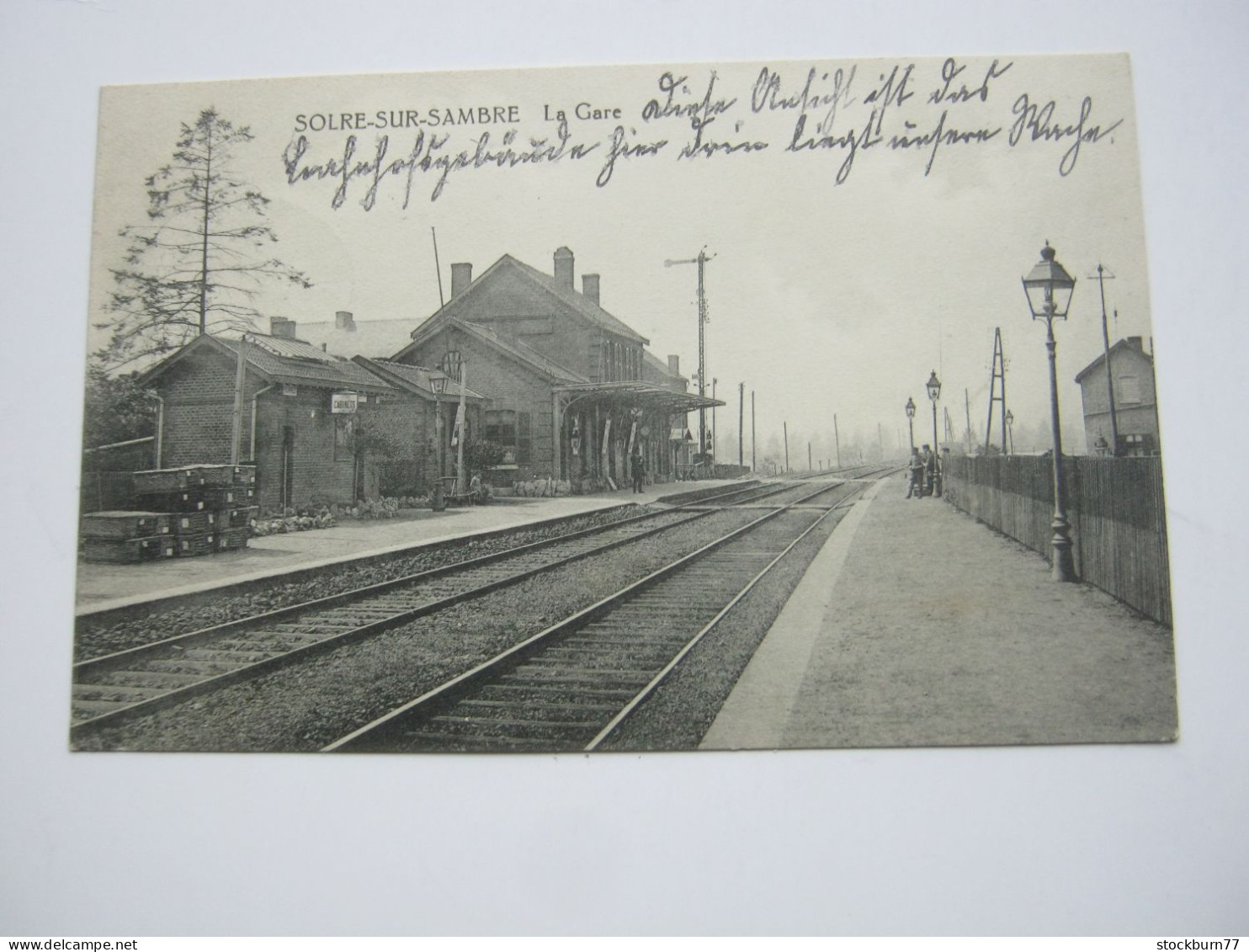 1915 , Bahnpost : HERBESTHAL - LAON /  Z. 306 , Klarer Stempel Auf Karte Aus SOLRE-SUR-SAMPRE , CP (Gare) - OC26/37 Etappengebied.