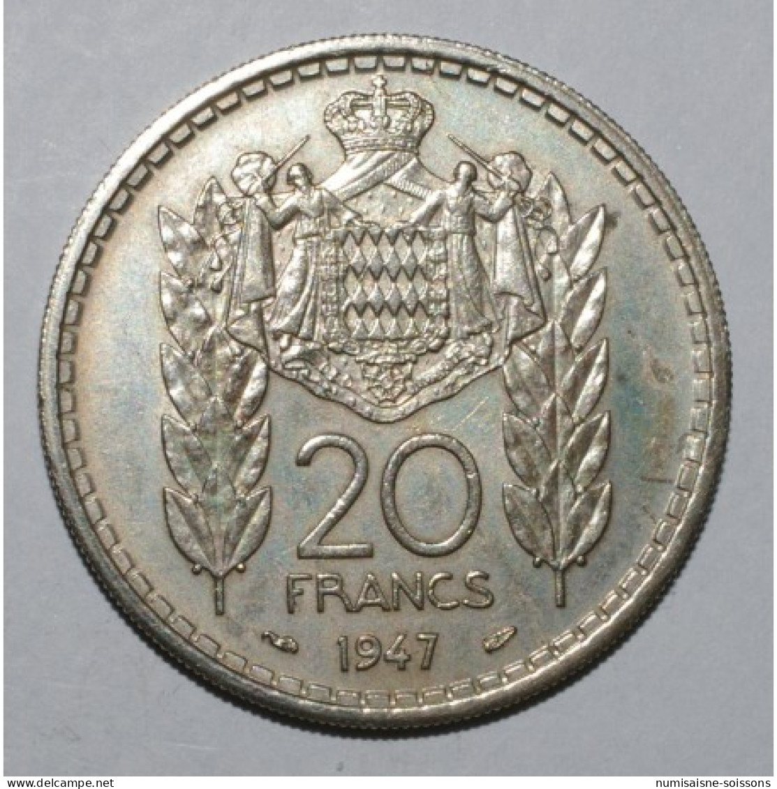 MONACO - KM 124 - 20 FRANCS 1947 - LOUIS II - TTB - 1922-1949 Louis II