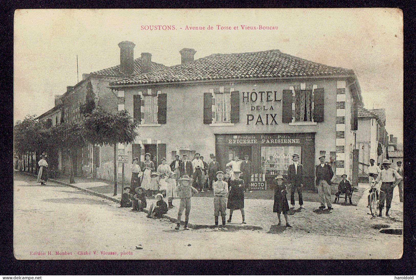 CPA 40 - SOUSTONS - AVENUE DE TOSSE ET VIEUX BOUCAU - PLI ANGLE BAS DROIT - Soustons