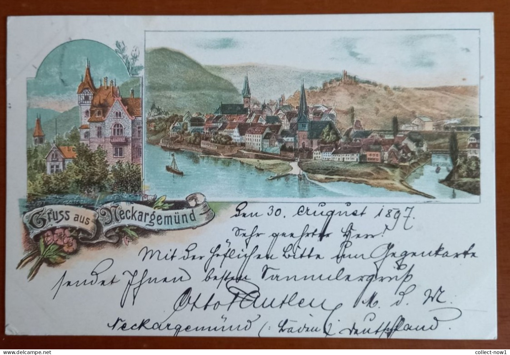 #2   Germany Gruss Aus NECKARGEMUND Sent To Keuprulu 1897 - Ottoman Turkey - Neckargemuend