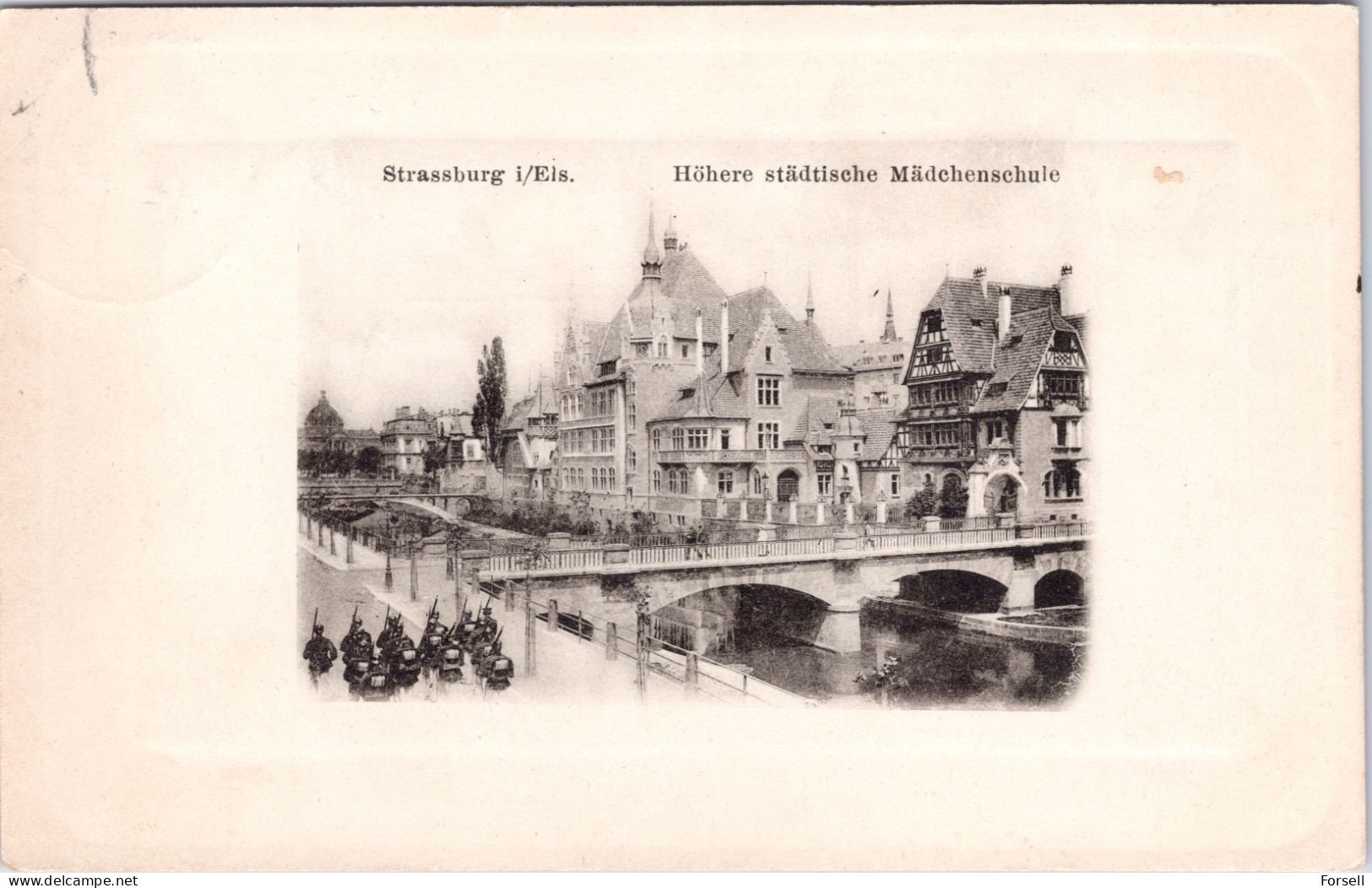 Strassburg I. Elsass , Höhere Städtische Mädchenschule (Stempel: Strassburg 1907 , Nach Norwegen) - Elsass