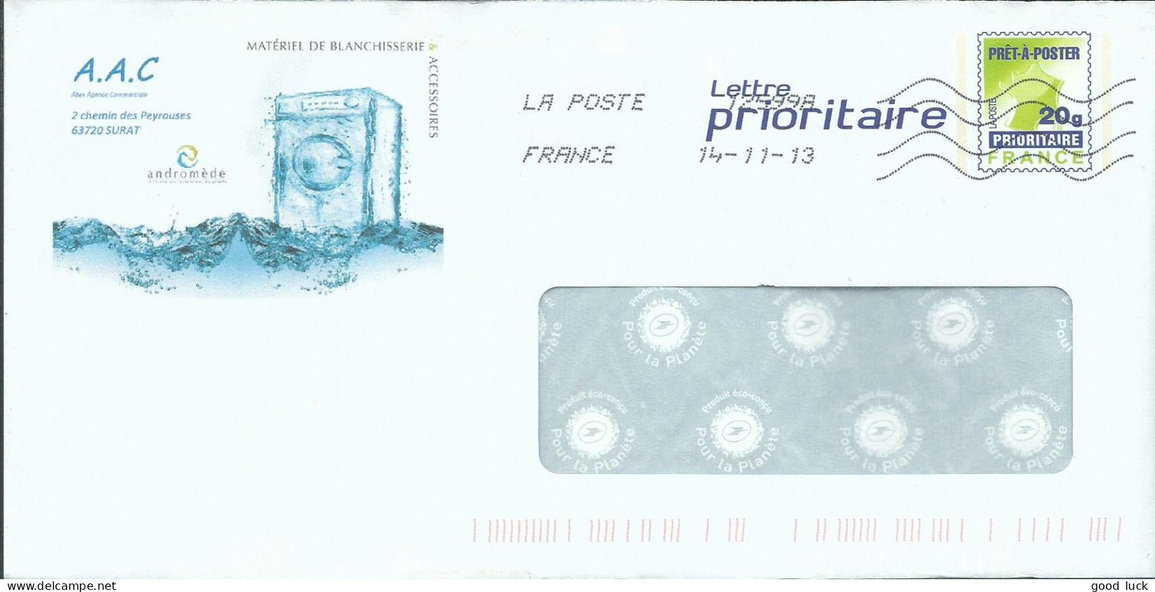 FRANCE PAP REPIQUE SURAT  ( PUY DE DOME ) DE 2013 LETTRE COVER - Prêts-à-poster:private Overprinting