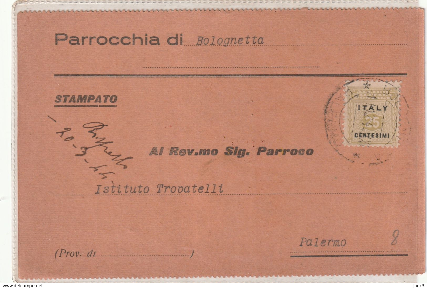 CARTOLINA - STORIA POSTALE - ALB. -  AMGOT 25CENT - Ocu. Anglo-Americana: Sicilia