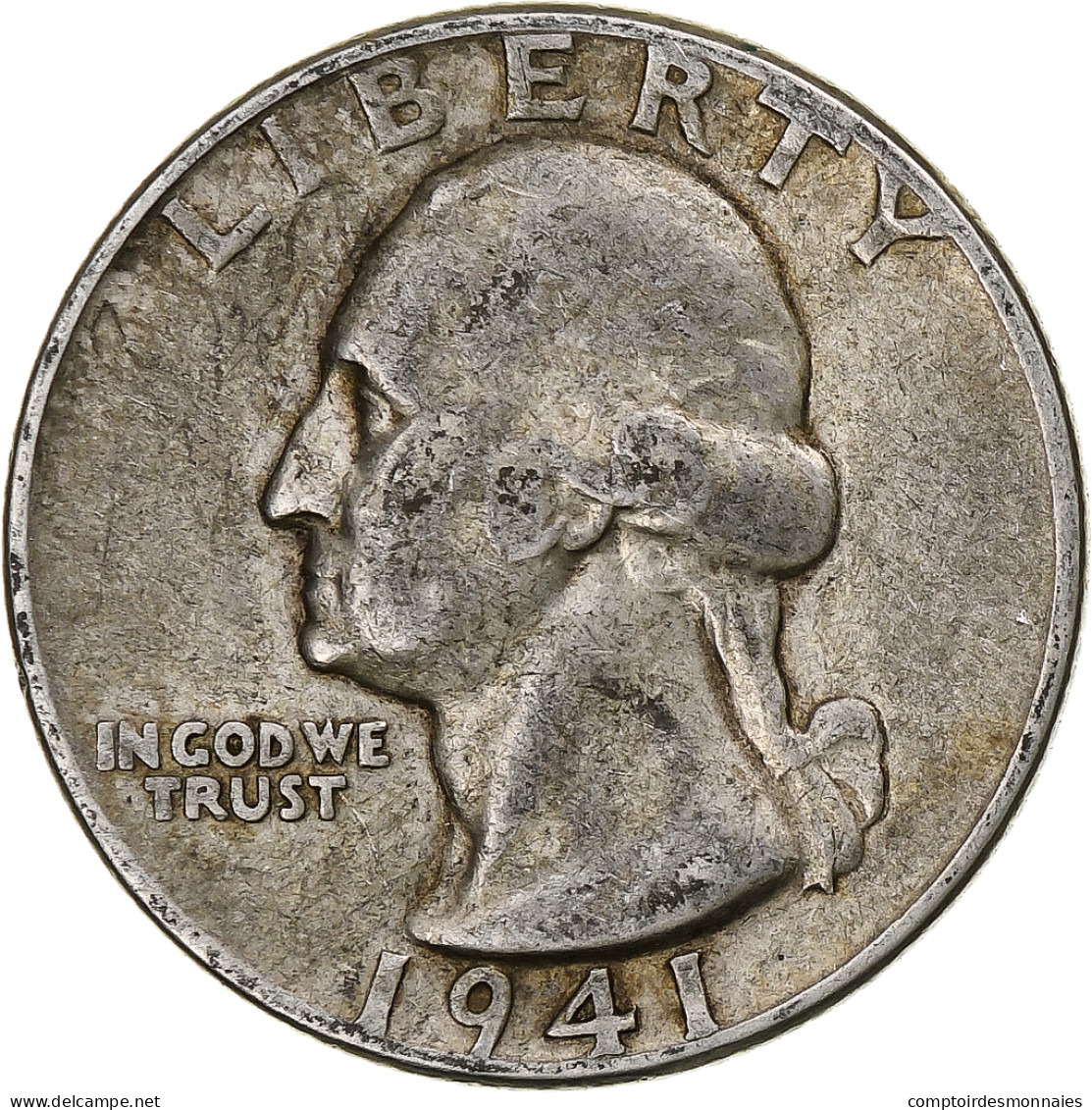 États-Unis, Quarter, Washington Quarter, 1941, Philadelphie, Argent, TB, KM:164 - 1932-1998: Washington