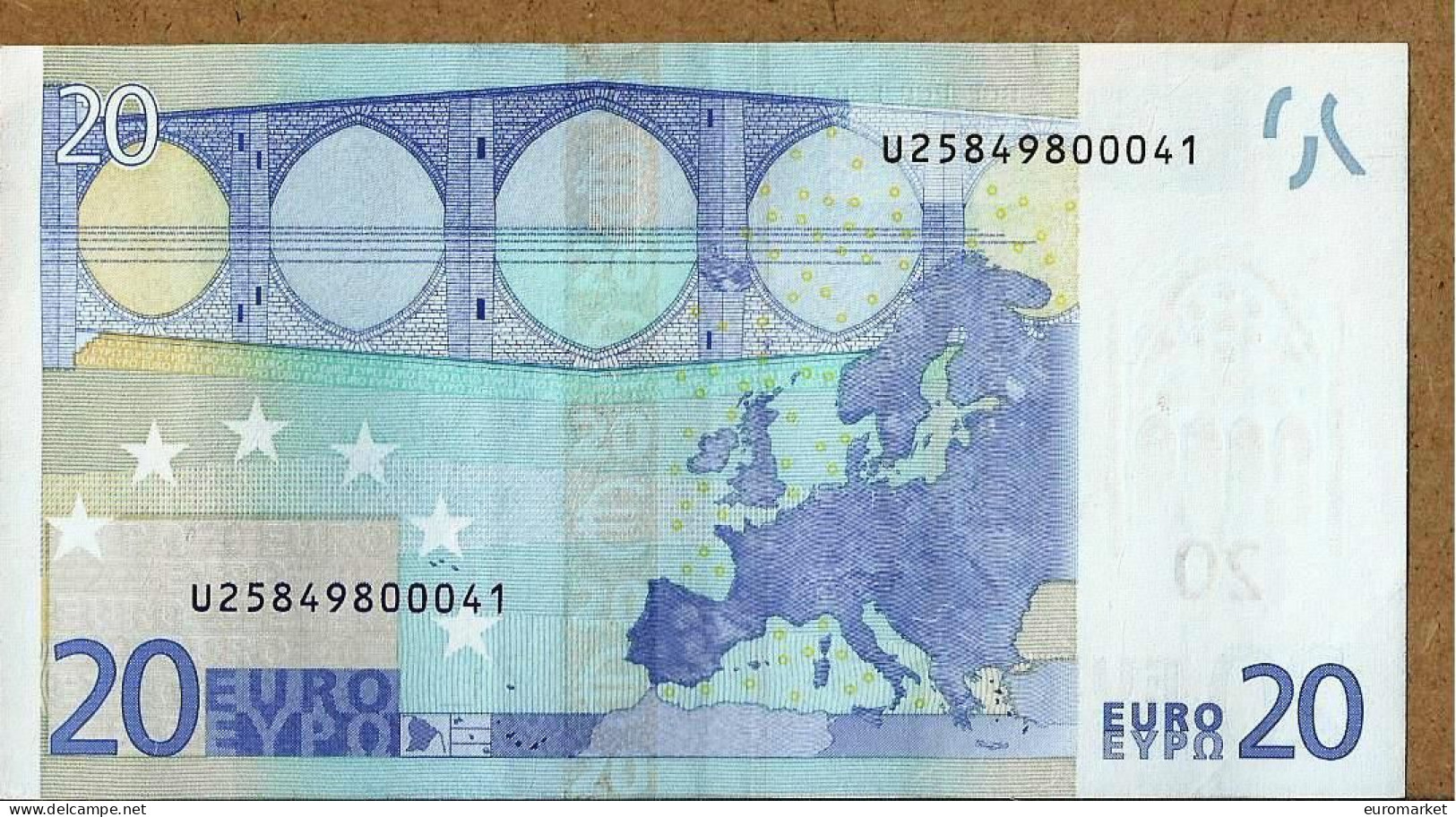 20 EURO "U" L029 FRANCE - FRANCIA AUNC - NEUF DUISENBERG (PLIAGE CENTRAL) - 20 Euro