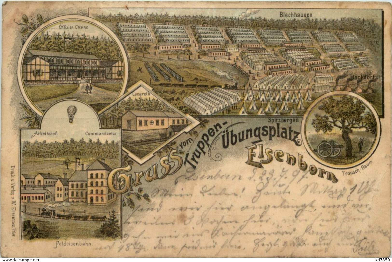 Gruss Vom Truppen-Übungsplatz Elsenborn - Litho - Elsenborn (camp)