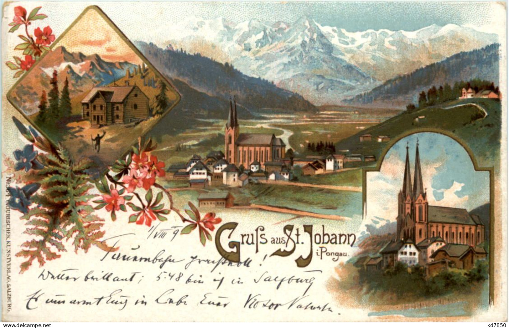 Gruss Aus St. Johann Im Pongau - Litho - St. Johann In Tirol