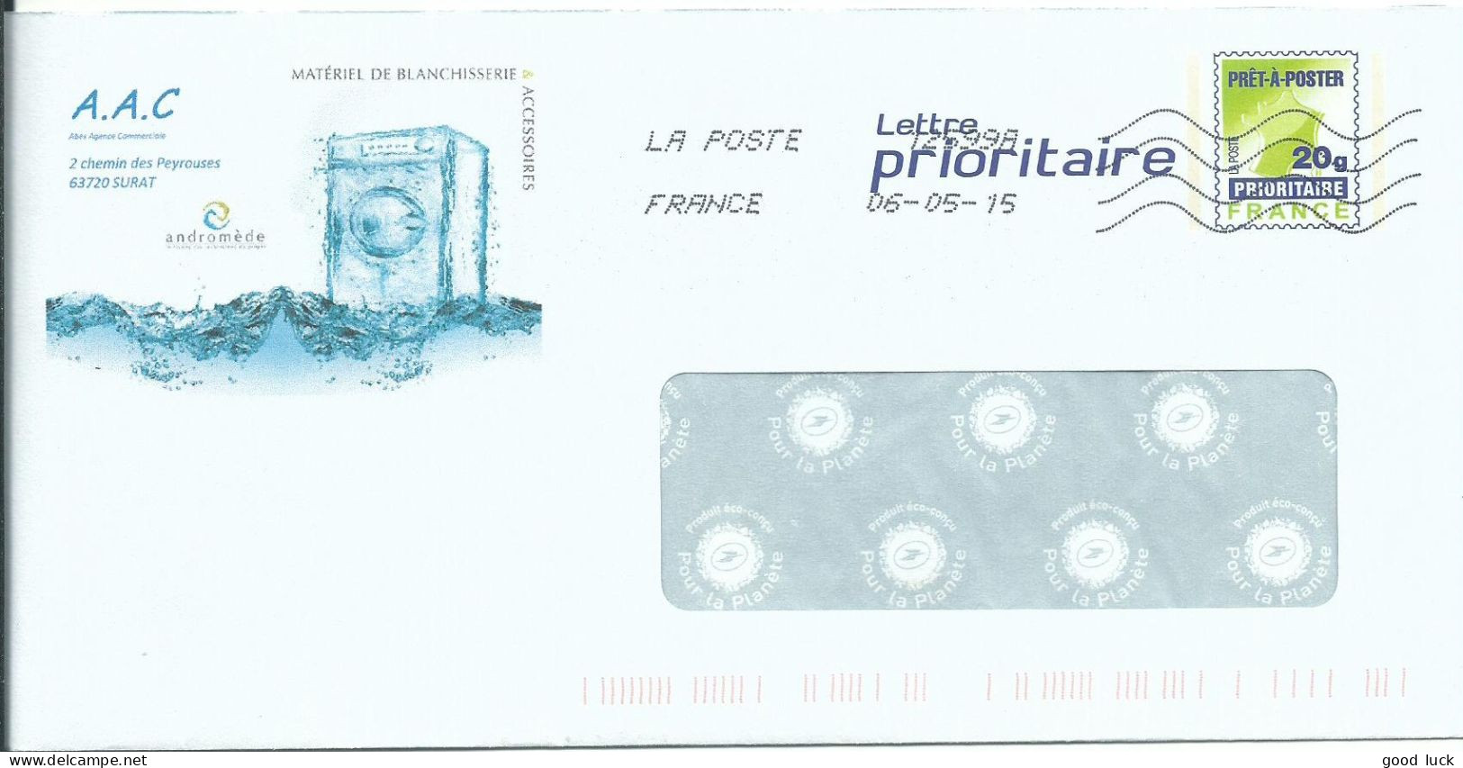 FRANCE PAP REPIQUE SURAT  ( PUY DE DOME ) DE 2015 LETTRE COVER - Prêts-à-poster:private Overprinting