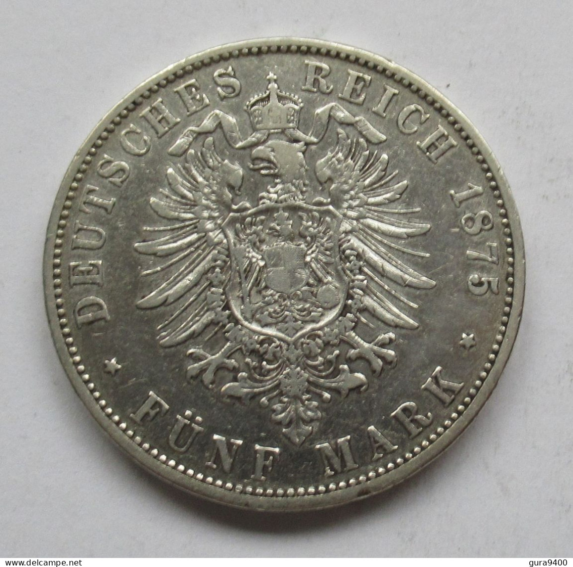 Bayern 5 Mark, 1875  Ludwig II - 2, 3 & 5 Mark Silber