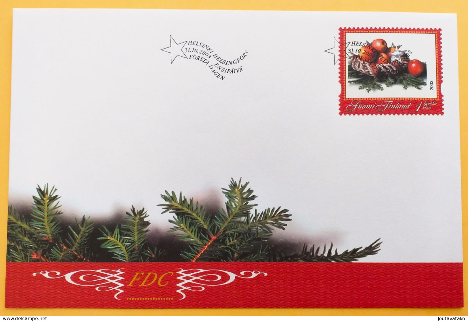 Finland FDC 2003 - Personal Stamp Finland Post, Christmas - Apples - MiNo 1678 - FDC