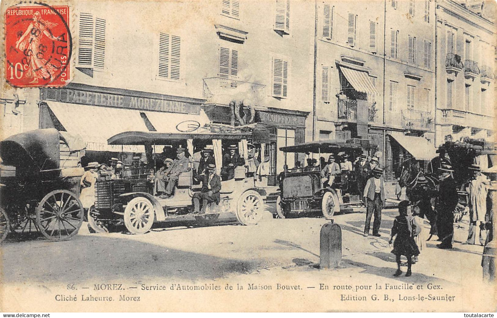 CPA 39 MOREZ SERVICE AUTOMOBILE DE LA MAISON BOUVET . EN ROUTE POUR LA FAUCILE ET GEX - Morez