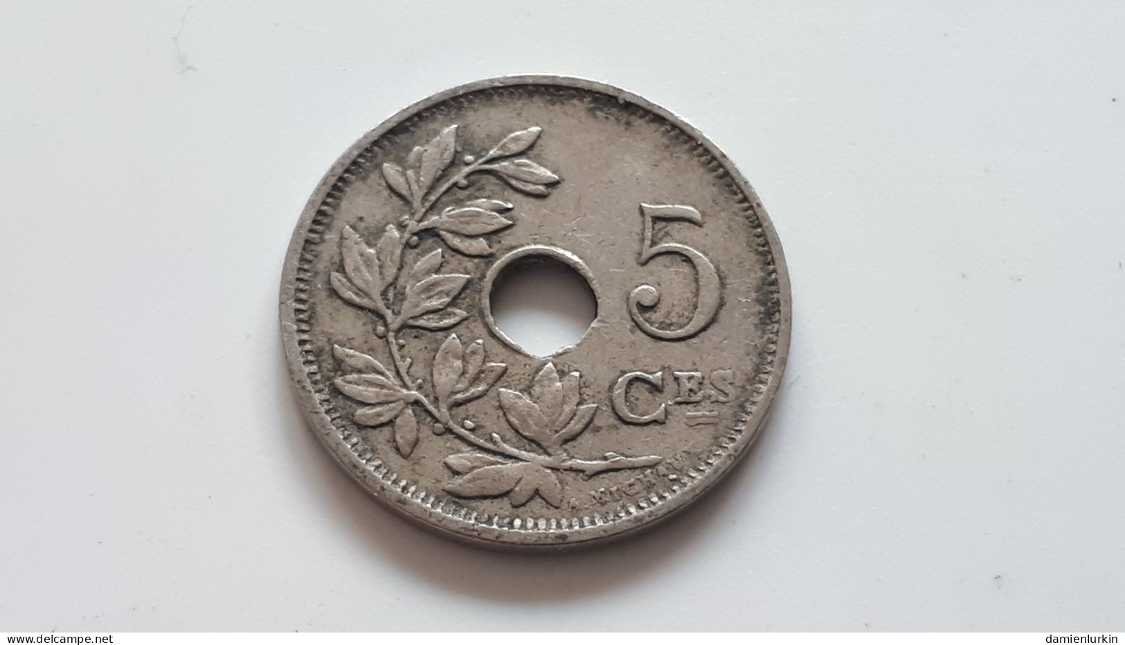 BELGIQUE ALBERT PREMIER 5 CENTIMES 1922 FR TROU LEGEREMENT DECENTRE, M DE MICHAUX PLUS HAUT COTES : 0,50€-1,75€-7,5€-25€ - 5 Cent