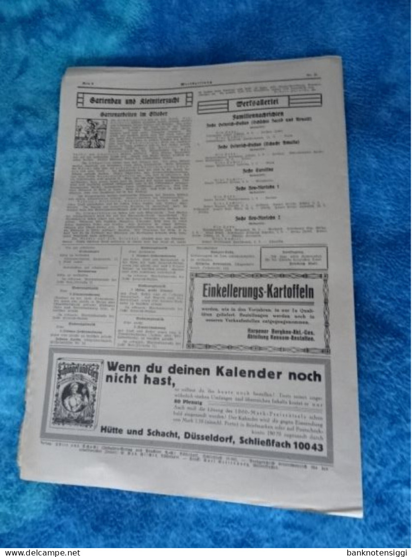 Originale WERKZEITUNG: Der Harpener Bergbau -A-G. Dotmund 1928 Nr.20 - Hedendaagse Politiek