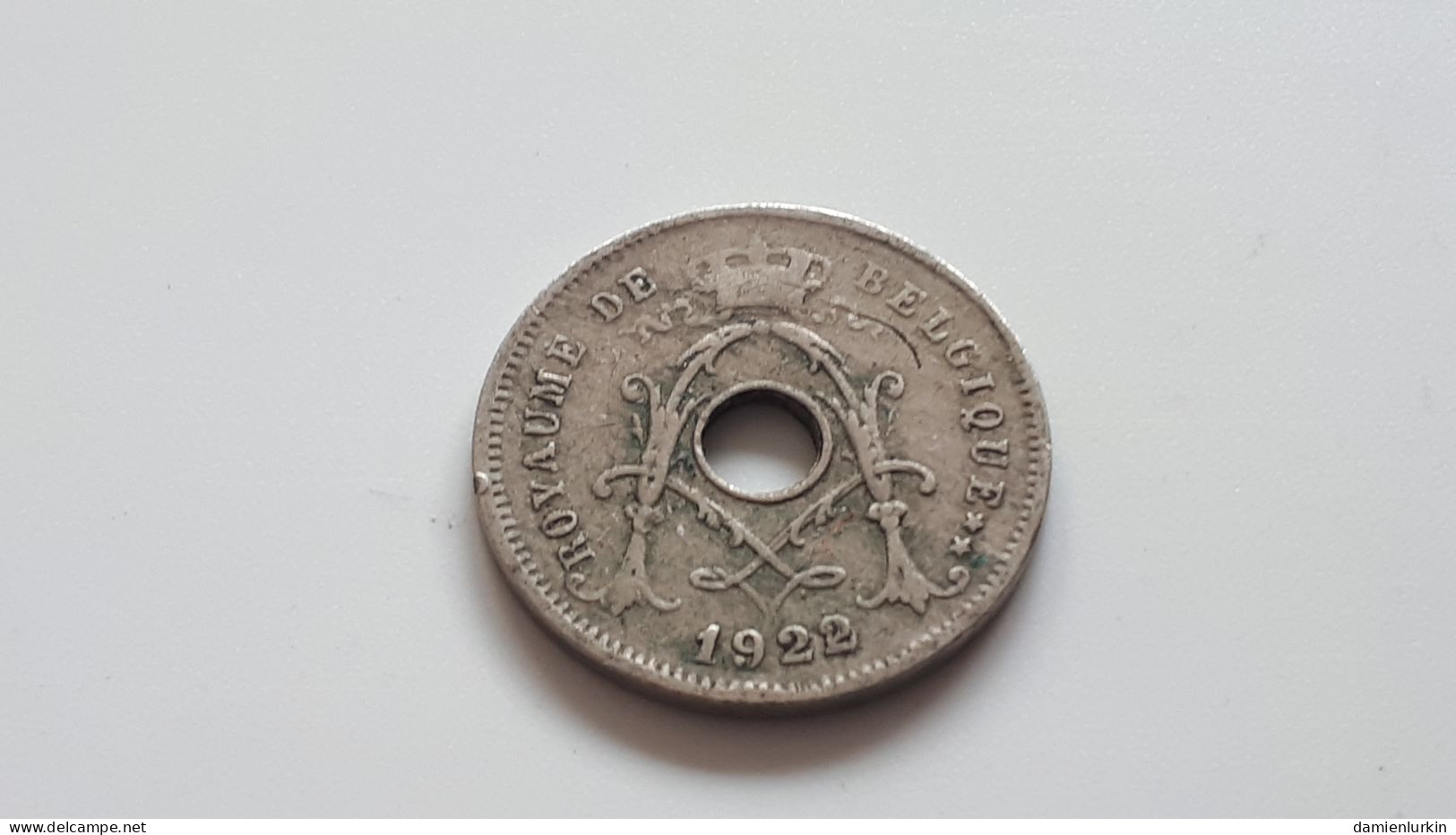 BELGIQUE ALBERT PREMIER RARE 5 CENTIMES 1922/1920 FR ! TROU LEGEREMENT DECENTRE, FLAN PELE COTES : 4€-10€-25€-75€ - 5 Cents