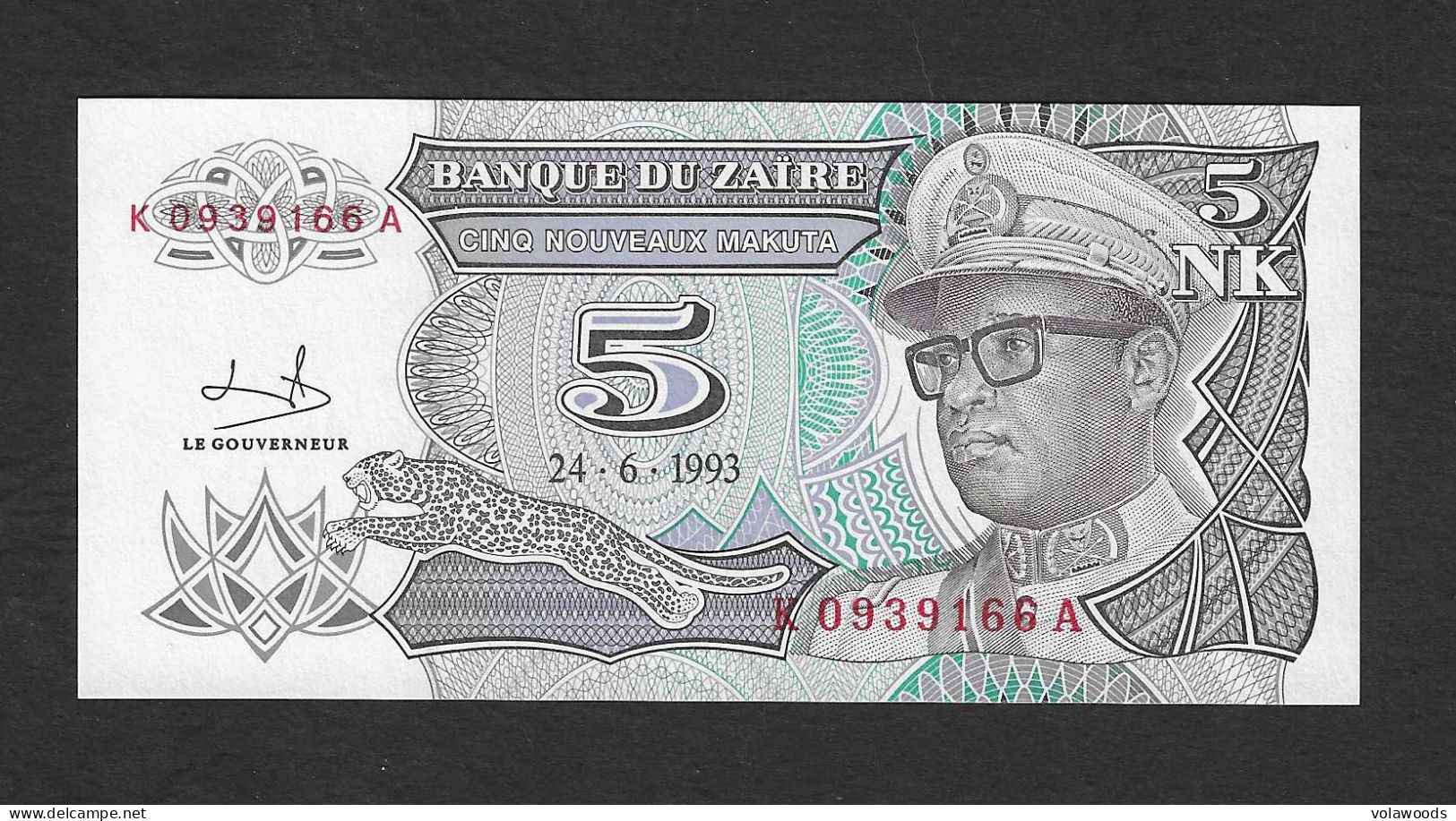 Zaire - Banconota Non Circolata FdS UNC Da 5 Makuta P-48a - 1993 #19 - Zaïre