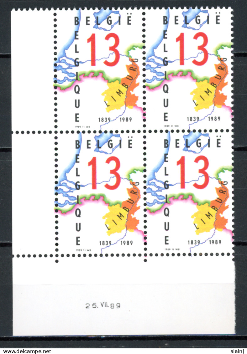 BE   2338   XX   ---   Partage Du Limbourg   --  Bloc De 4 Coin De Feuille - Angoli Datati