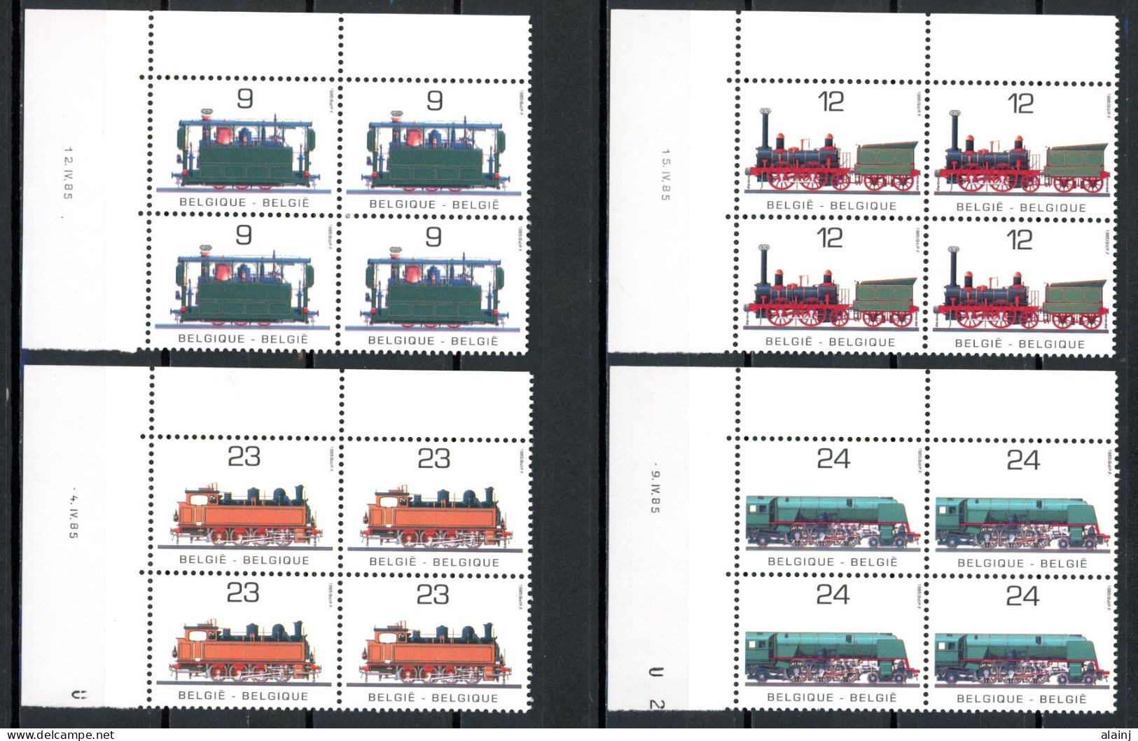 BE   2170 - 2173   XX   ---  Transports Publics   --  Bloc De 4  Coin De Feuille  --  Parfait état - Dated Corners