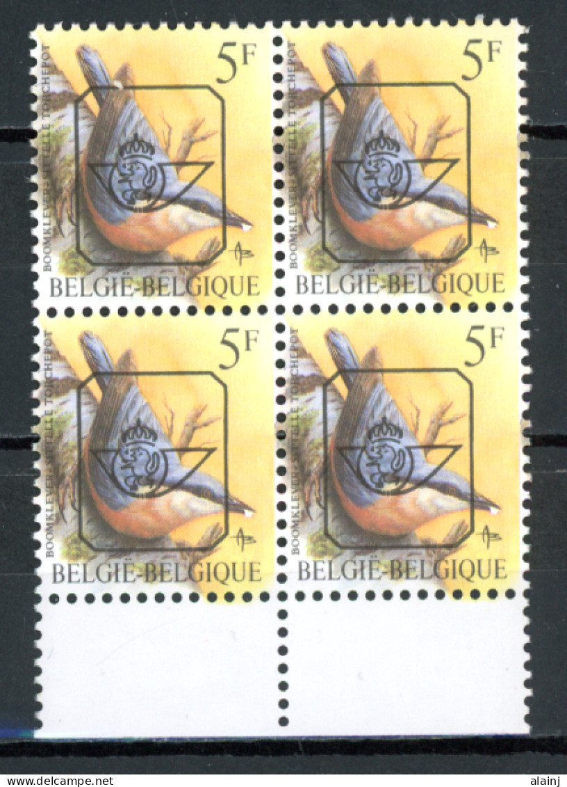 BE   826 P6  XX   ---   Oiseaux Buzin : Stilette Torchepot   --  Bloc De 4  Bord D Efeuille - Typos 1986-96 (Oiseaux)