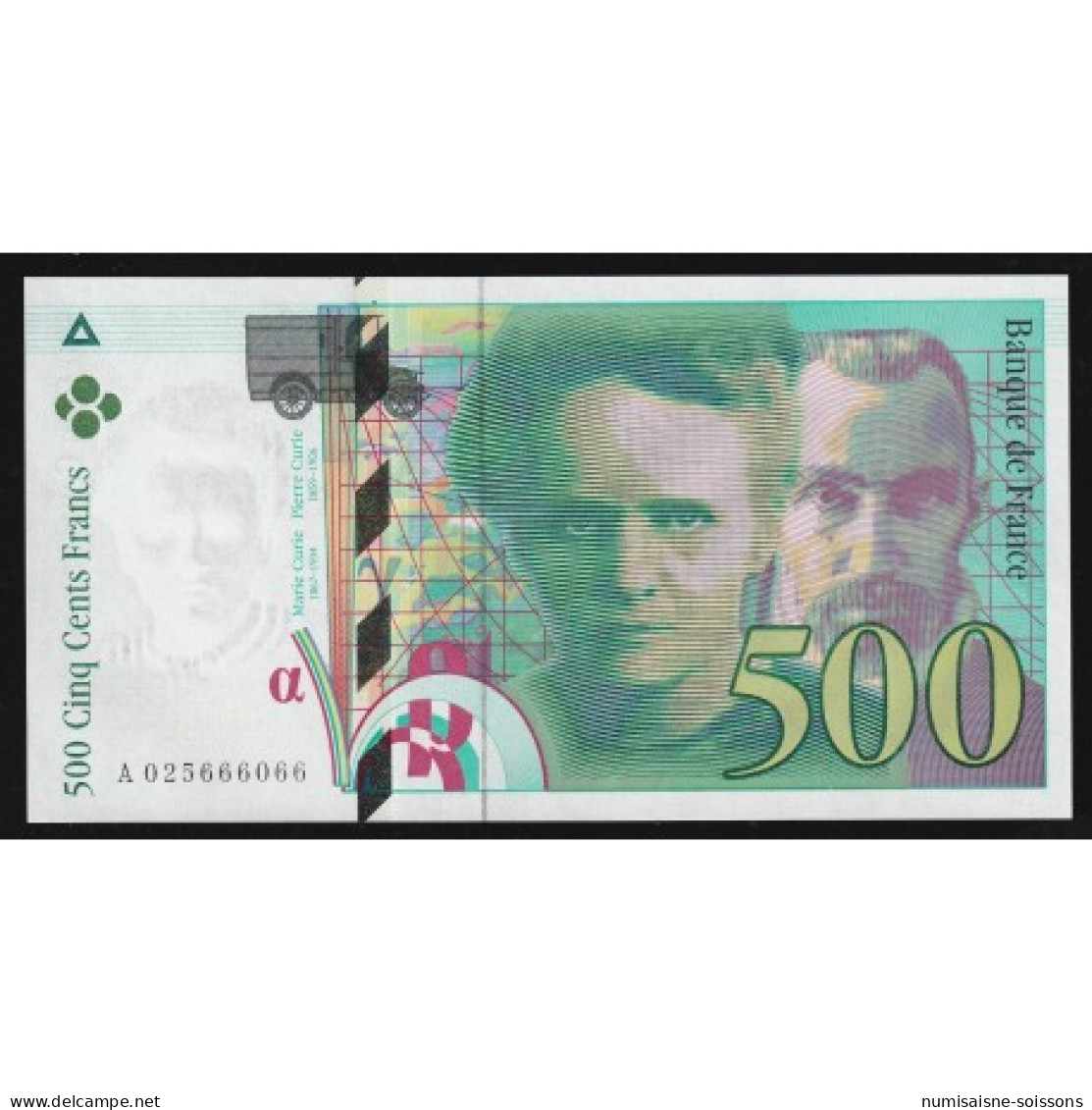 FAY 76/1 - 500 FRANCS PIERRE ET MARIE CURIE - TYPE 1993 MODIFIÉ - 1994 - PICK 160 - 500 F 1994-2000 ''Pierre En Marie Curie''