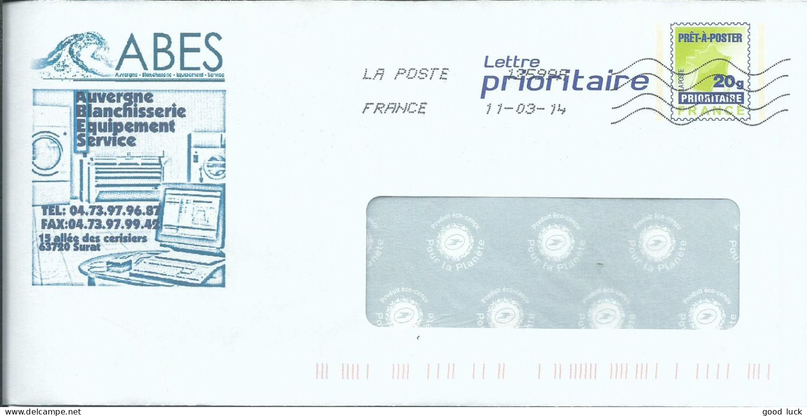 FRANCE ENTIER SURAT ( PUY DE DOME ) DE 2014 LETTRE COVER - PAP: Private Aufdrucke